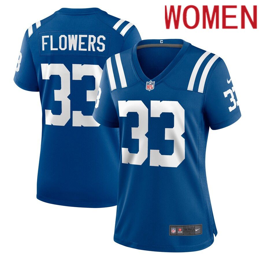 Women Indianapolis Colts #33 Dallis Flowers Nike Royal Game Player NFL Jersey